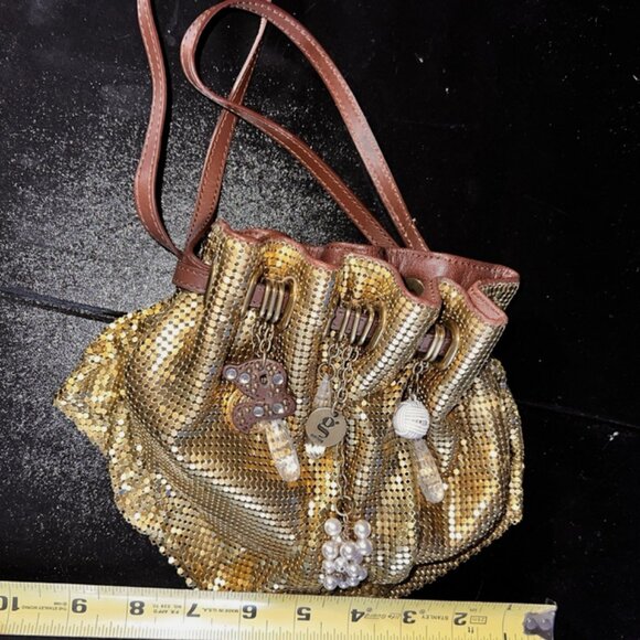 Cole Haan Gold Mesh Hanging Charms G Series Limited Edition Retail $500 - Picture 9 of 16